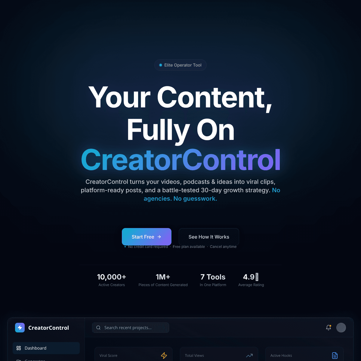 CreatorControl screenshot